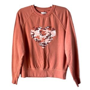 Ivory Ella Heart Elephant Long Sleeve Sweatshirt Orange Size XS